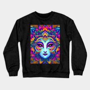 Catgirl DMTfied (21) - Trippy Psychedelic Art Crewneck Sweatshirt